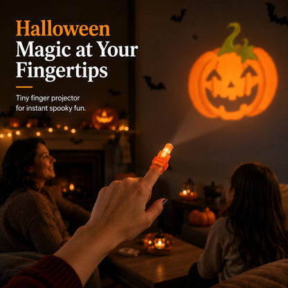 Projekcja dyni w pokoju halloweenowym