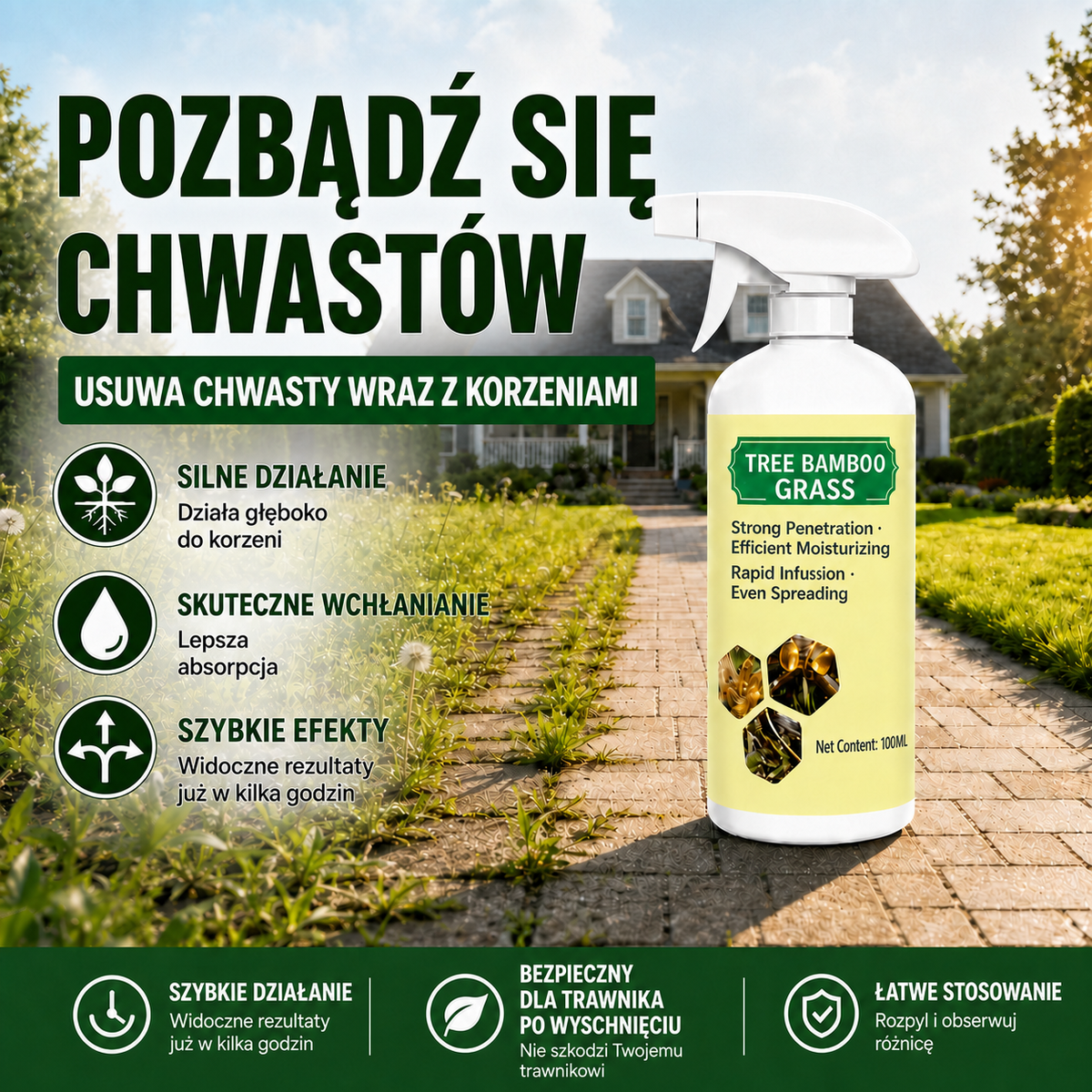 Naturalny spray na chwasty i trawę — 100ML