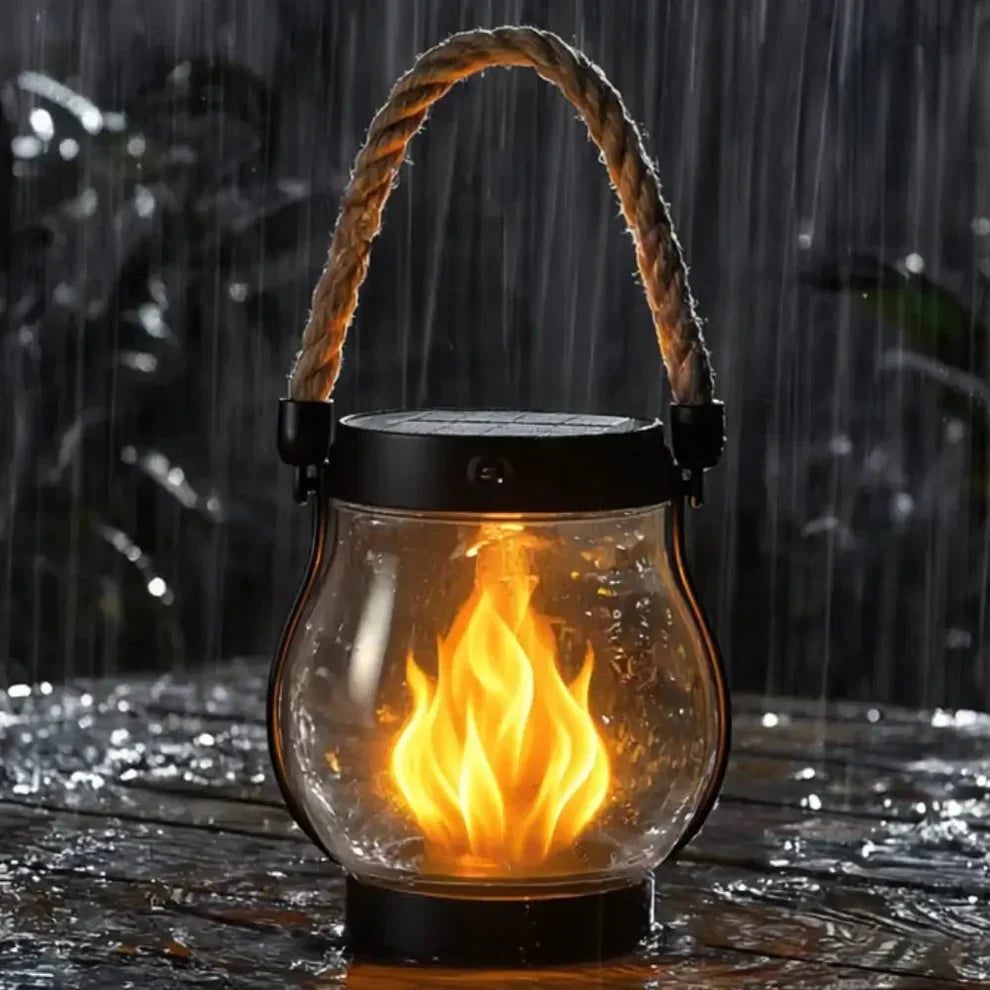 Solarny lampion ogrodowy z realistycznym efektem tańczącego płomienia